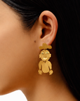 aretes articulados de figuras humanas, hecho a mano, caras, marca mexicana, tumbaga, esmeraldas, arte, aretes grandes, aretes no pesados, regalo de cumpleaños para mujer, regalo de aniversario para mujer, regalo para hombre, diseño mexicano, hecho en México